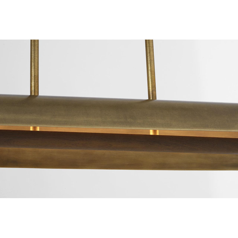 Anne-Marie Barton Remi 60" Linear Pendant, Mottled Brass and Warm Walnut