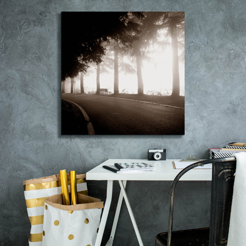 «Banc au bord de la route» par PhotoINC Studio, H 26 po x l 26 po x P 1,5 po