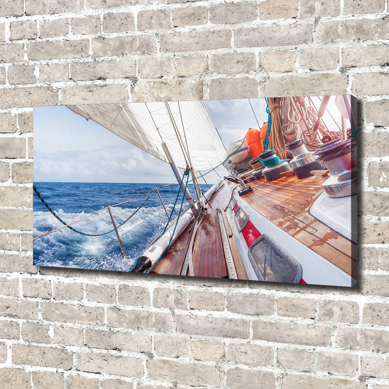Sailboat in the Sea 1 Piece Wall Art on Canvas