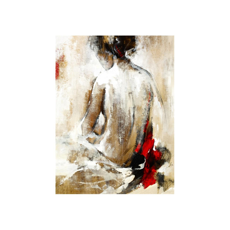Chiffres en rouge II - Peinture, Gel coupé au couteau, H 40 po x l 30 po x P 1,5 po