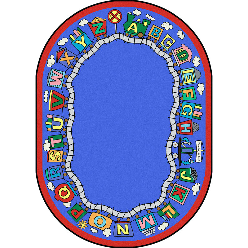 Tapis de lecture éducatif, Ovale 5 pi 4 po x 7 pi 8 po