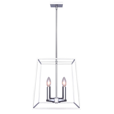Lustre carré / rectangulaire à 4 lumières à intensité variable Yoshani