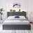Storage Bed with Modern Platform, Built-In USB Charging & LED Lighting with RGB Options-1587627137-1587627136