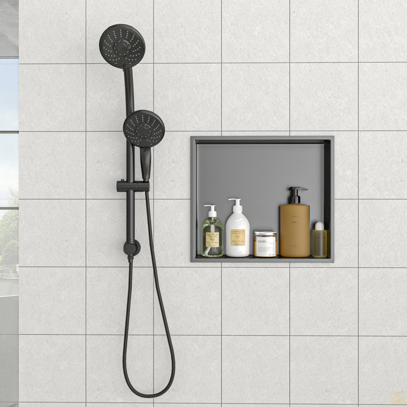 17" x 15" Stainless Steel Shower Niche, Gunmetal Black, 3.94'' H x 17'' W x 15'' D