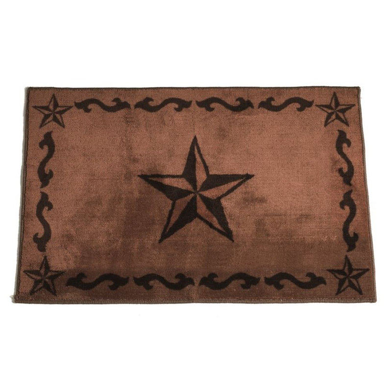 Tapis de salle de bain Rustic Star, Chocolat