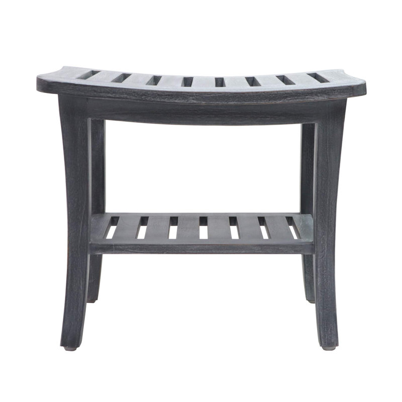 Campbelltown 20'' W Teak Shower Bench, 17"H x 20"W x 13.5"D, Weathered Gray