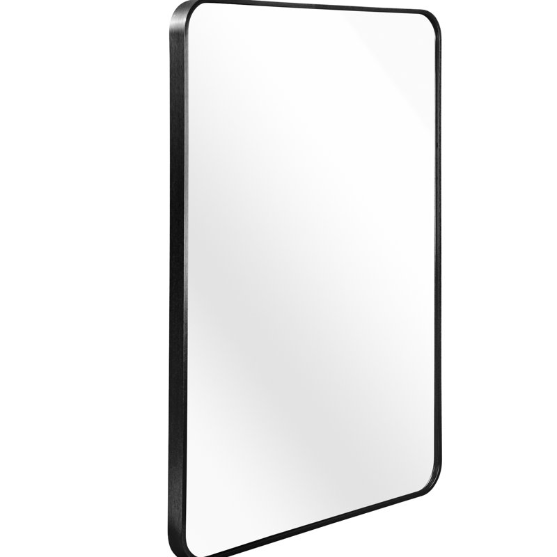 Miroir mural de salle de bain 30X40 pouces avec cadre en métal noir, Noir