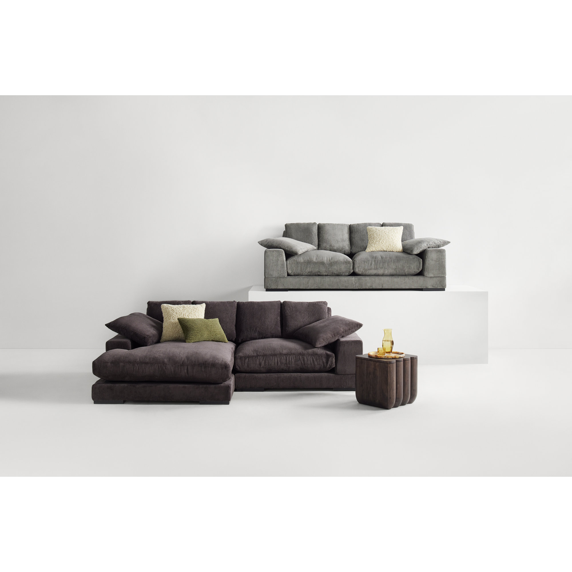 Anella Throw Square, Down, Beige, 20"H x 20"W