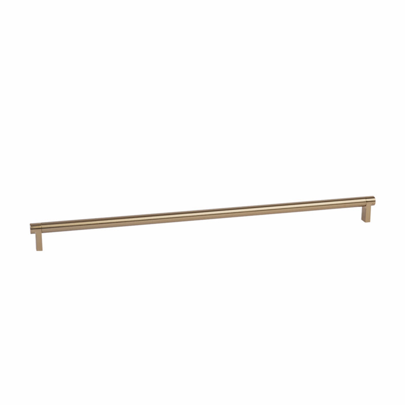 Emtek Select Cabinet Pull 18" Centre-to-Centre w/ Rectangular Stem & Smooth Bar, Laiton satiné