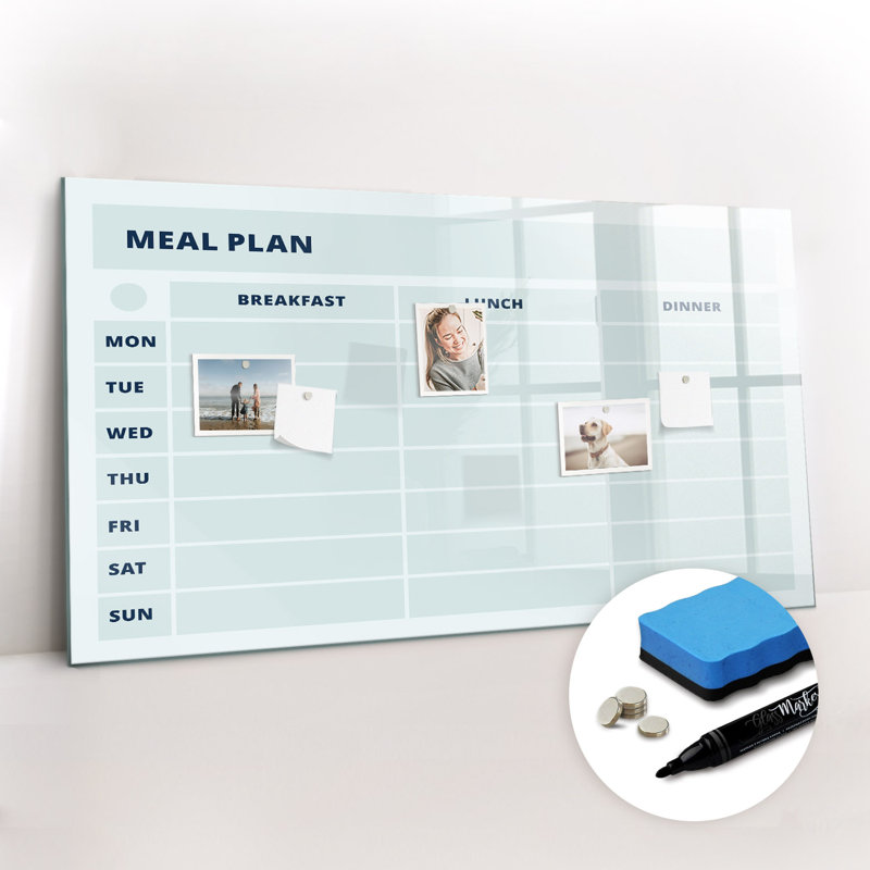 Pastel Meal Plan Magnetic Wall Mounted Dry Erase Board