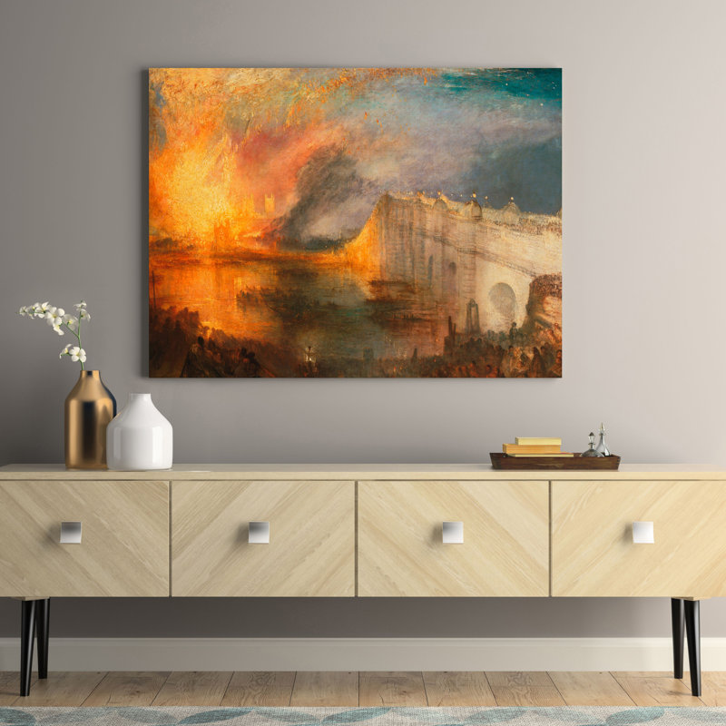The Burning Of The Houses Of Lords And Commons by J.M.W. Turner - Wrapped Canvas Painting, 60cm H x 80cm W x 4cm D