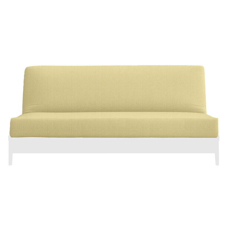 Housse de futon 100% coton, Grand lit, Coton jaune pâle