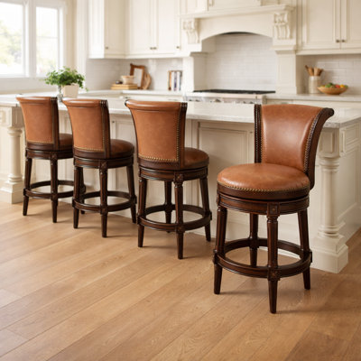 Upholstered Swivel Counter and Bar Stool