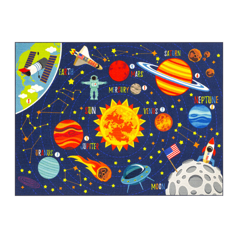 Tapis de salle de jeu Weranna, Rectangle 3 pi 3 po x 4 pi 7 po