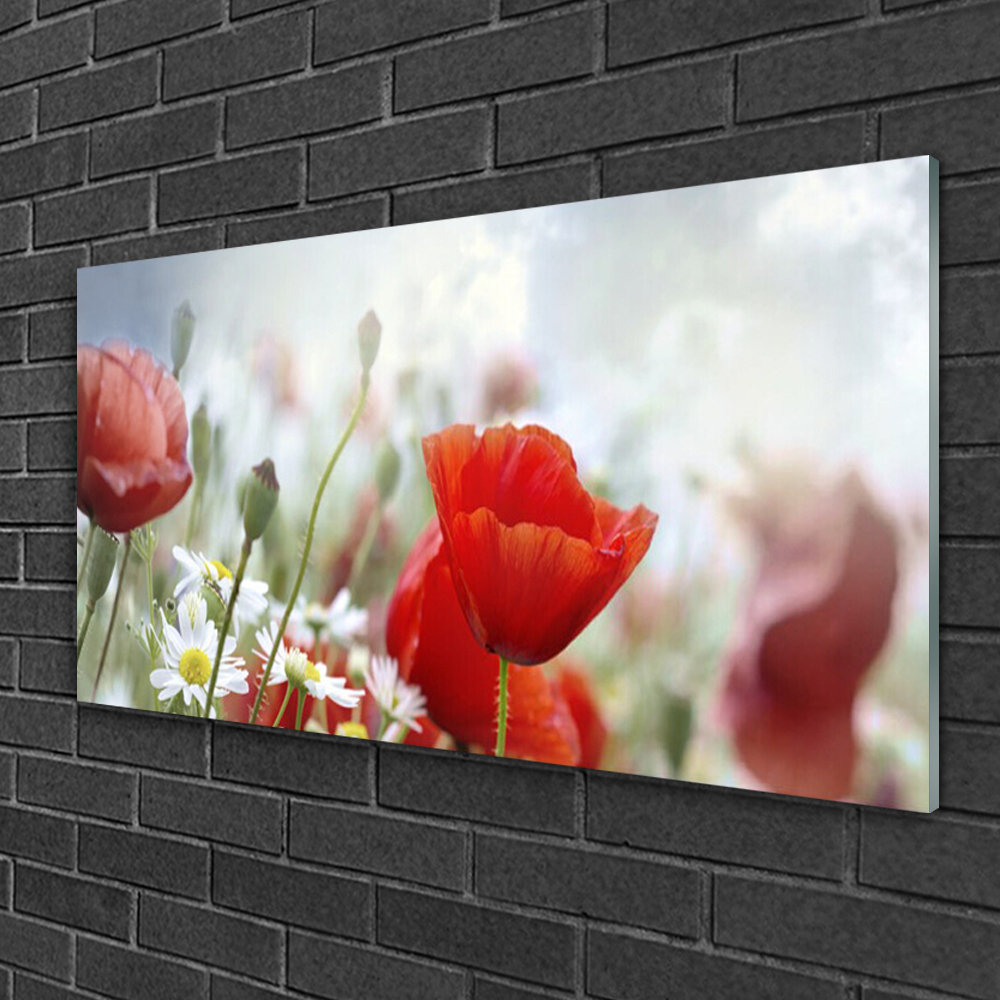 Glasbild Floral Blumen