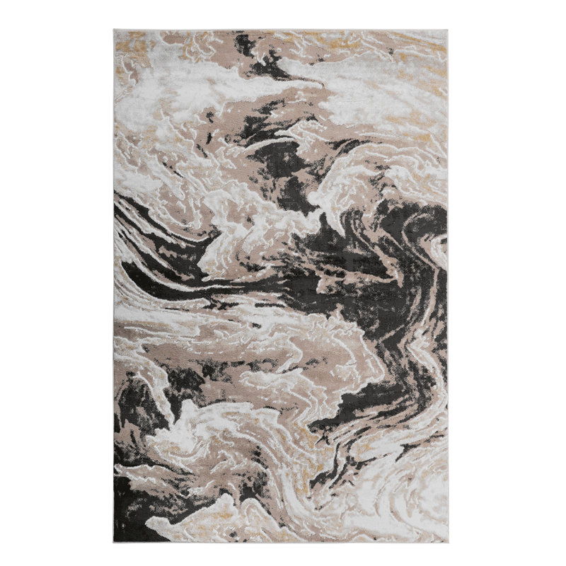 Area Rug, Collection L.Brown /Abstract Non-Shedding Living Room Bedroom Dining Home Office Stylish And Stain Resistant