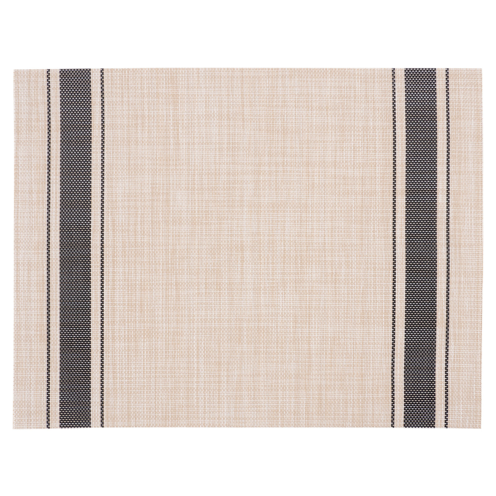 Rialta Stripe 17" Placemat, Beige/Black