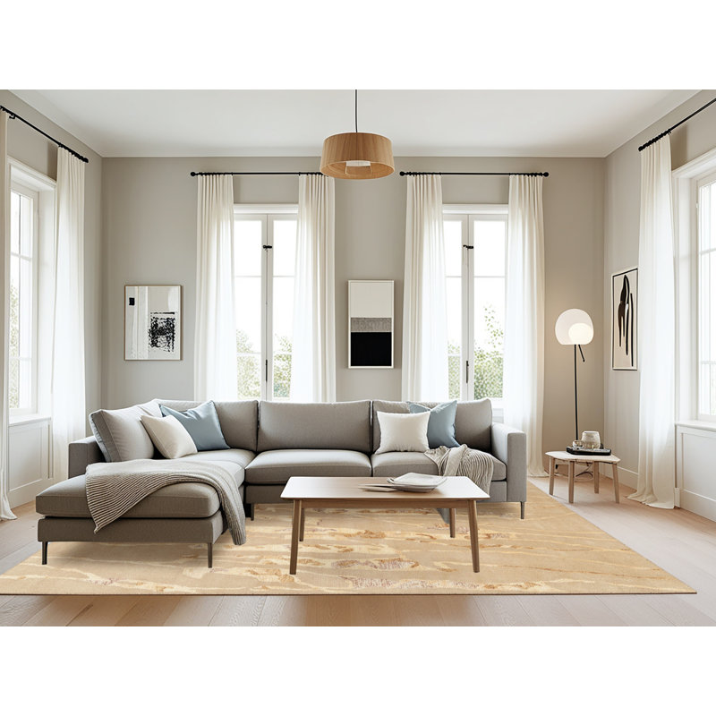 Surface beige contemporaine tapis, Rectangle 8 pi x 12 pi