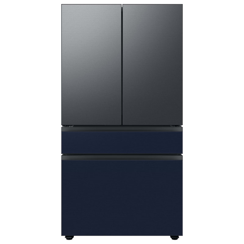 Samsung Bespoke 29 cu. ft. Smart 4-Door Refrigerator with AutoFill Water Pitcher and Custom Panels Included, Navy Steel