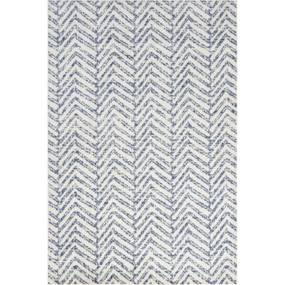 Lorelai Transitional Geometric Area Rug in Blue