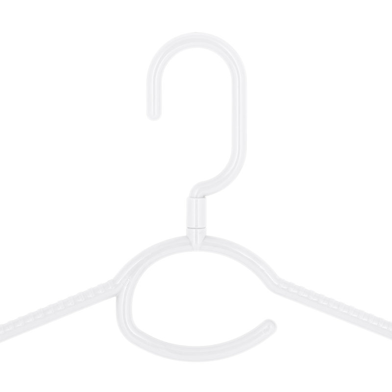White Heavyweight Plastic 360 Swivel Neck Hangers, 5-Pack