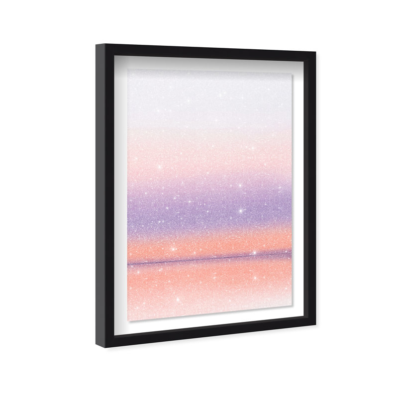 Peach Coastline Print by Oliver Gal, 46.5"H x 31.5"W, Black Shadowbox