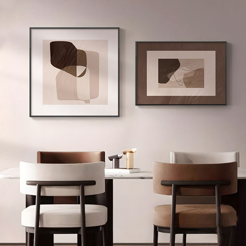 Ensemble d'art mural moderne carré rectangulaire en toile 2 pièces pour salon, cuisine, salle à manger, chambre à coucher