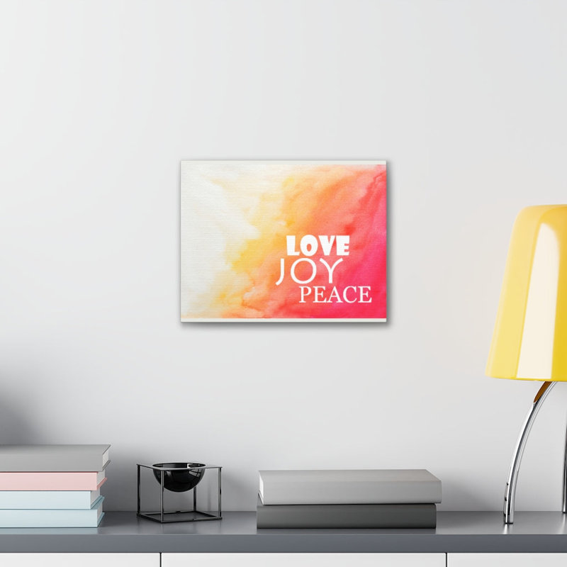 Love Joy Peace - Wrapped Canvas Print, 30cm H x 41cm W