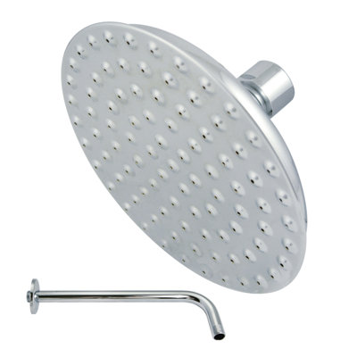 Kingston Brass Victorian 5-1/4-Inch Round Raindrop Brass Shower Head with 12-Inch Shower Arm