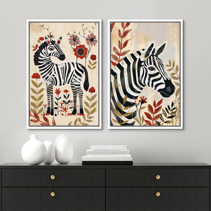 Reproduction d'art sur toile encadrée, Cadre blanc, H 24 po x l 16 po