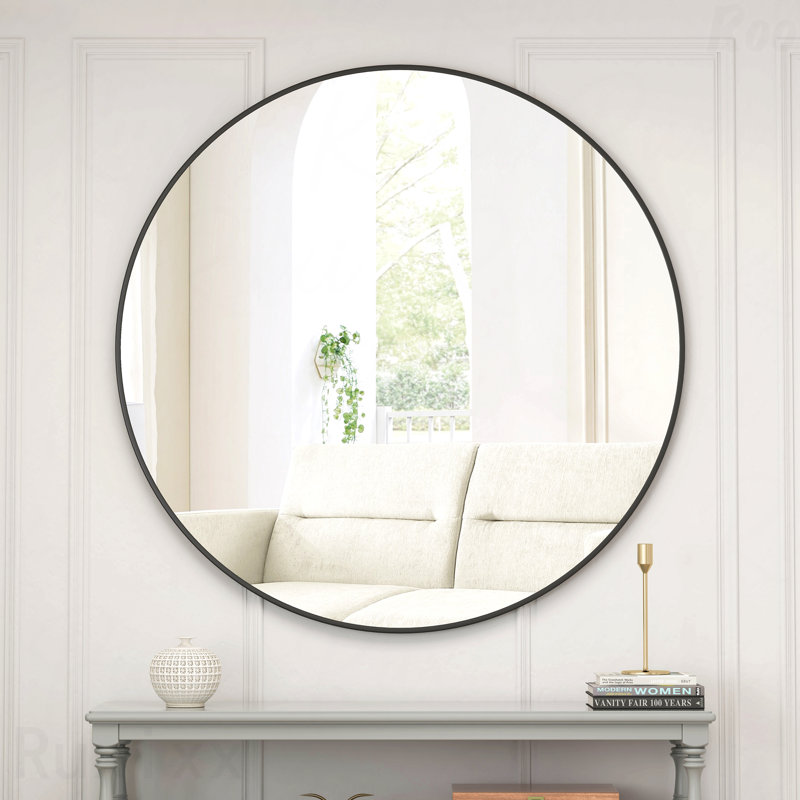 Miroir d'appoint 39 po, Noir, 38,19 po x 38,19 po