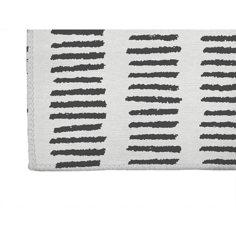Fencing Rows Non-Slip Outdoor Rug, Runner 2'6" x 8'