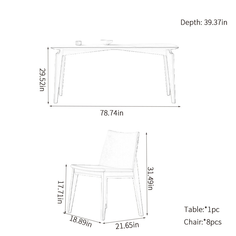 Modern simple rock plate light luxury dining table sets