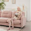 Canapé modulaire en L modulaire avec repose-pieds, tissu chenille doux, conception ergonomique, dossier capitonné, base en bois de haute qualité facile à installer, convient aux chambres à coucher, aux coins de lecture, rose