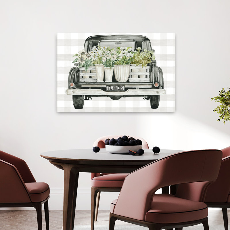 Art contemporain de fleurs, H 24 po x l 36 po