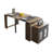 Modern Extendable Dining Table Rectangle Sideboard With Storage In Walnut & Gray