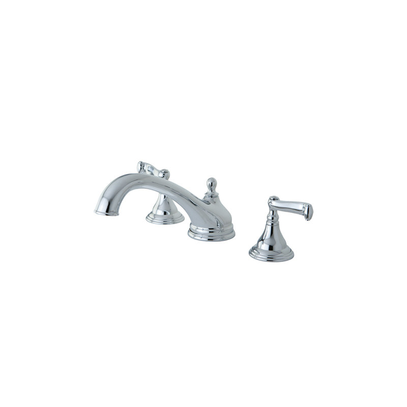 Robinet de baignoire romaine à 3 poignées et 3 poignées Kingston Brass, Chrome poli