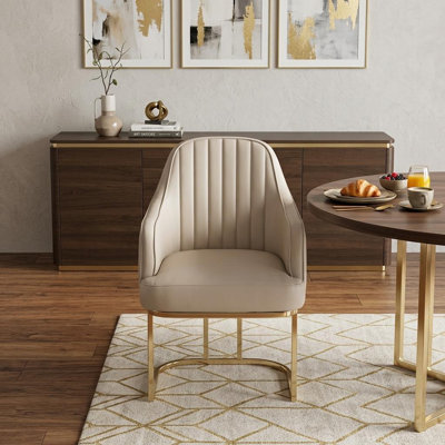 Chaise rembourrée Christine gris clair