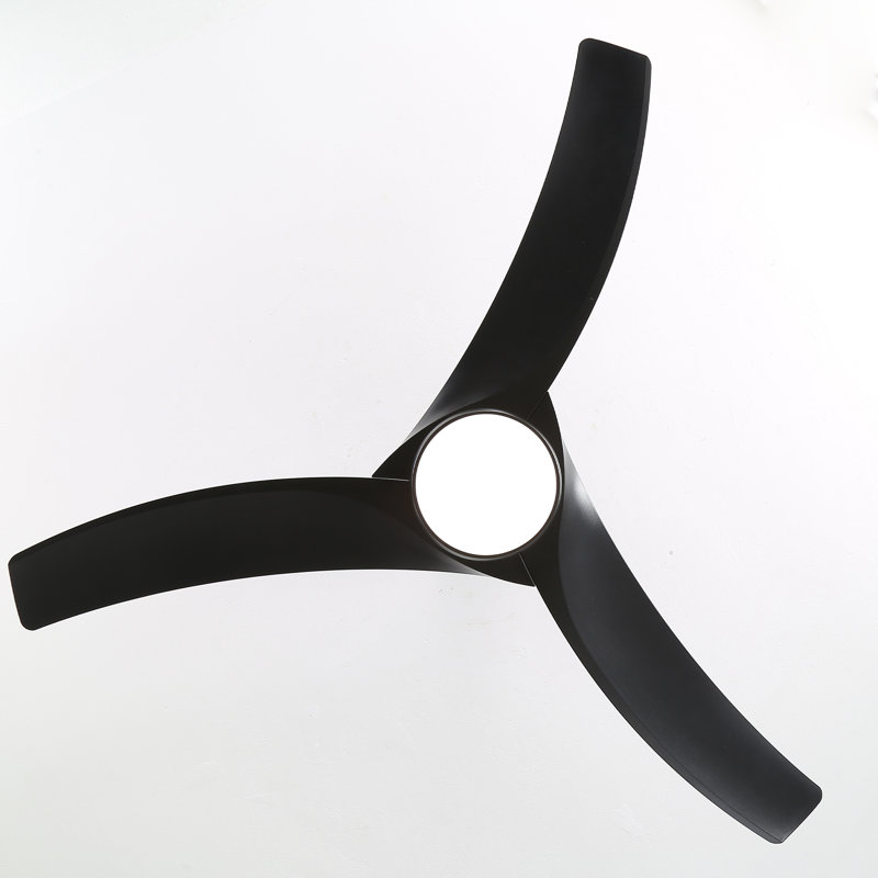 52'' Ceiling Fan With Lights And Remote Control, Matte Black, Matte Black