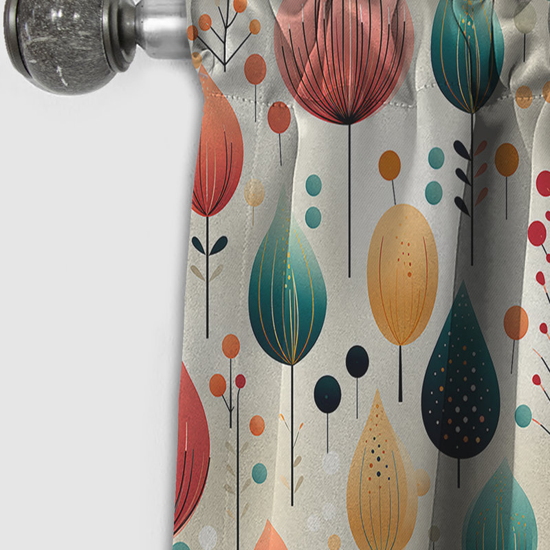 Motif de forêt pastel couleurs I - Rideau floral - Rideau occultant floral - 1 panneau, L 52 po x L 63 po