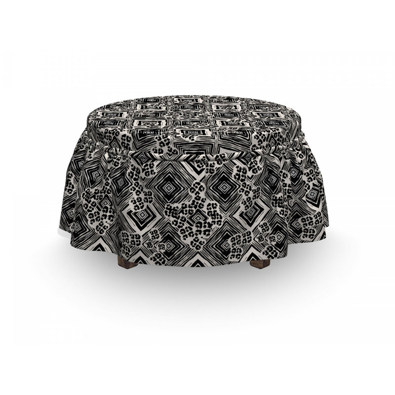 Housse pour repose-pieds ink brush argyle