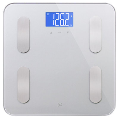 Greater Goods Smart Digital Bathroom Scale, Measures Body Weight, Bmi, Body Fat, Muscle Mass, And Water Percentage, 400 Lbs Capacity, Ash Grey