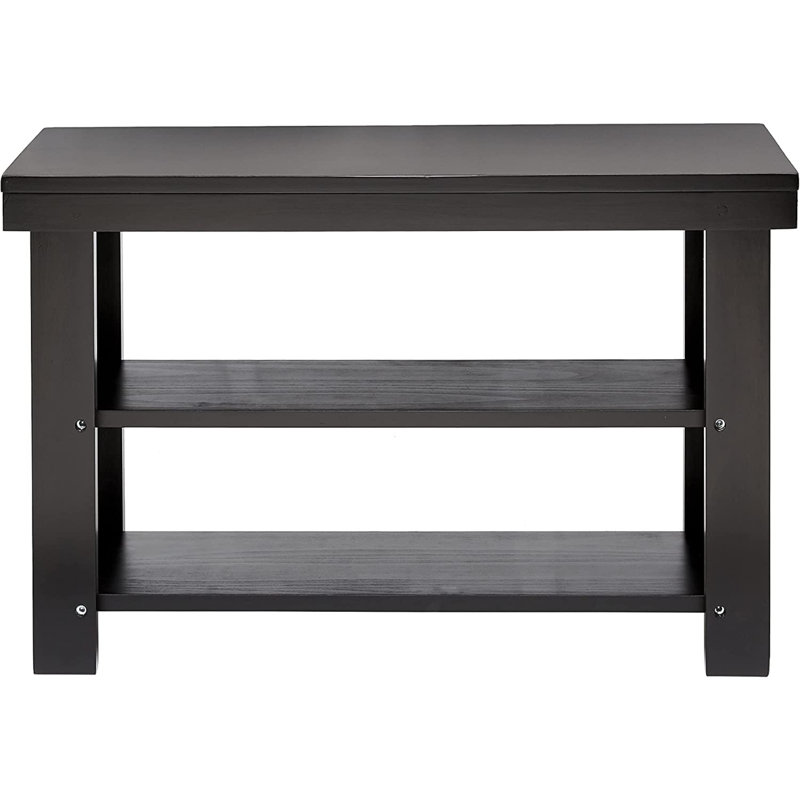 Castoro Solid Wood Storage Bench, Black