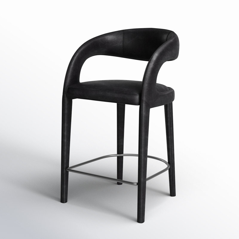 Hawkins Stool, Sonoma Black/Genuine Leather, Counter Stool (26.57" Seat Height)