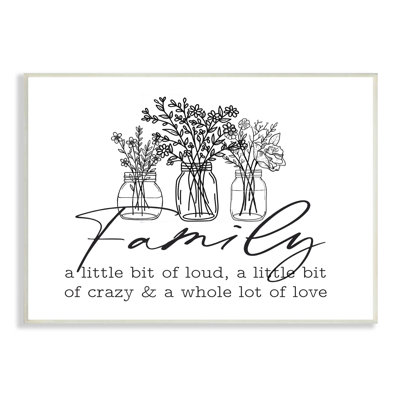 "Heartwarming Family", botanique, fleurs, bouquets de fleurs, art mural par lettres et lignes