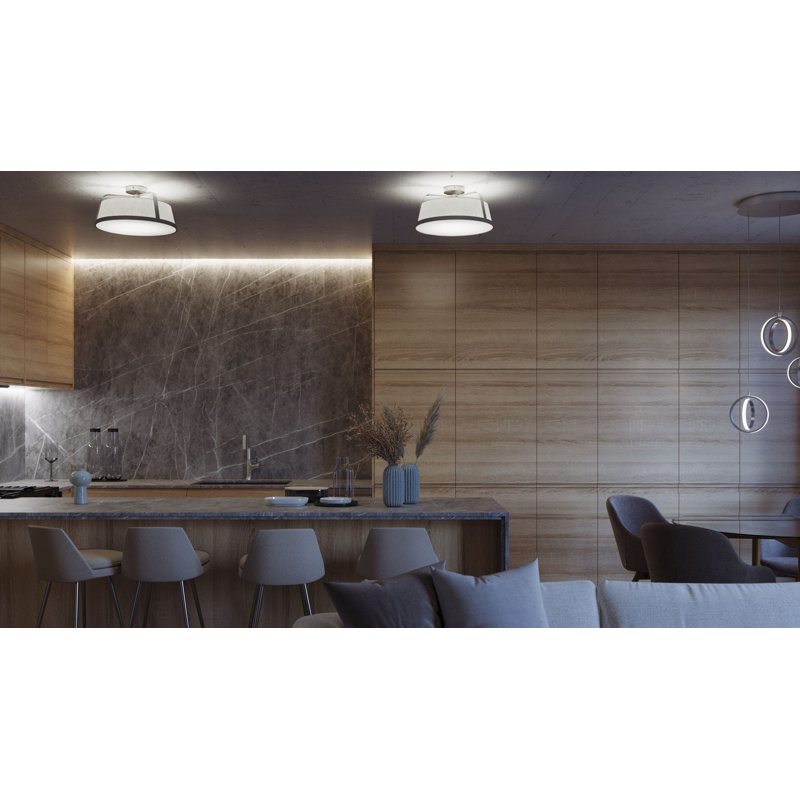 Jamori 18'' Med Base Ceiling, Satin Nickel