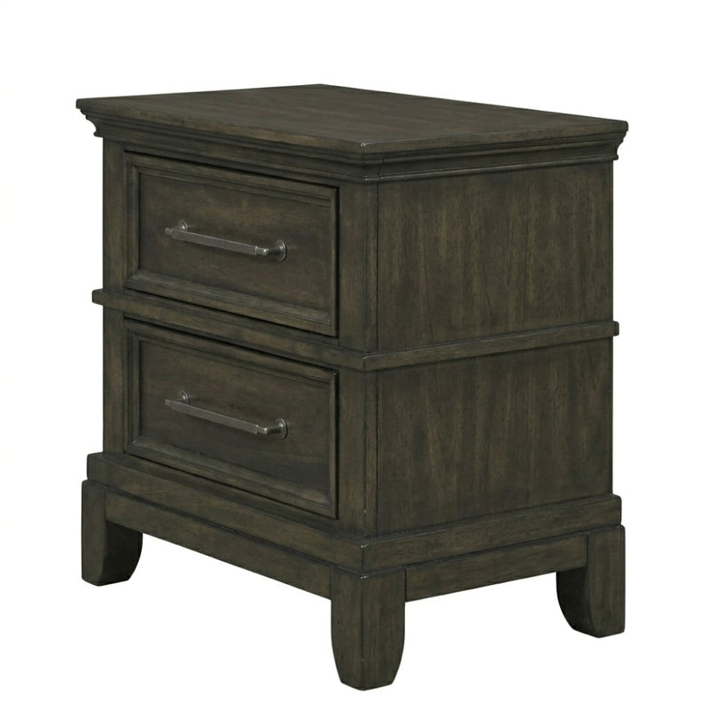 2 tiroirs gris W Table de chevet