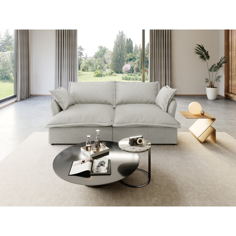 Canapé modulaire rembourré en duvet, canapé convertible Comfty, Gris