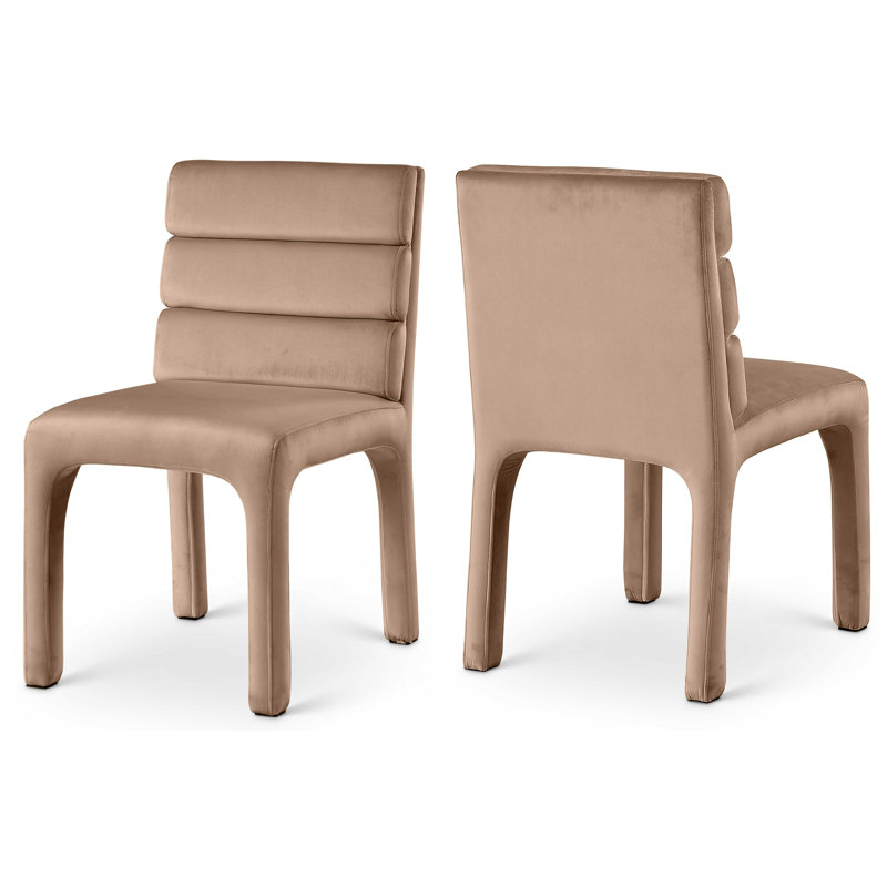 Kai Tufted Velvet Side Chair, Beige Velvet