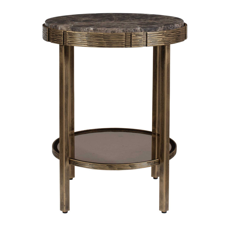  Cusano Round Dark Marble Accent Table